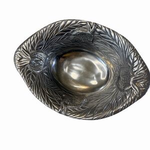 Rabbit Bunny Bowl Plate Platter Trinket Dish Pewter 13" IHI Decorative Easter